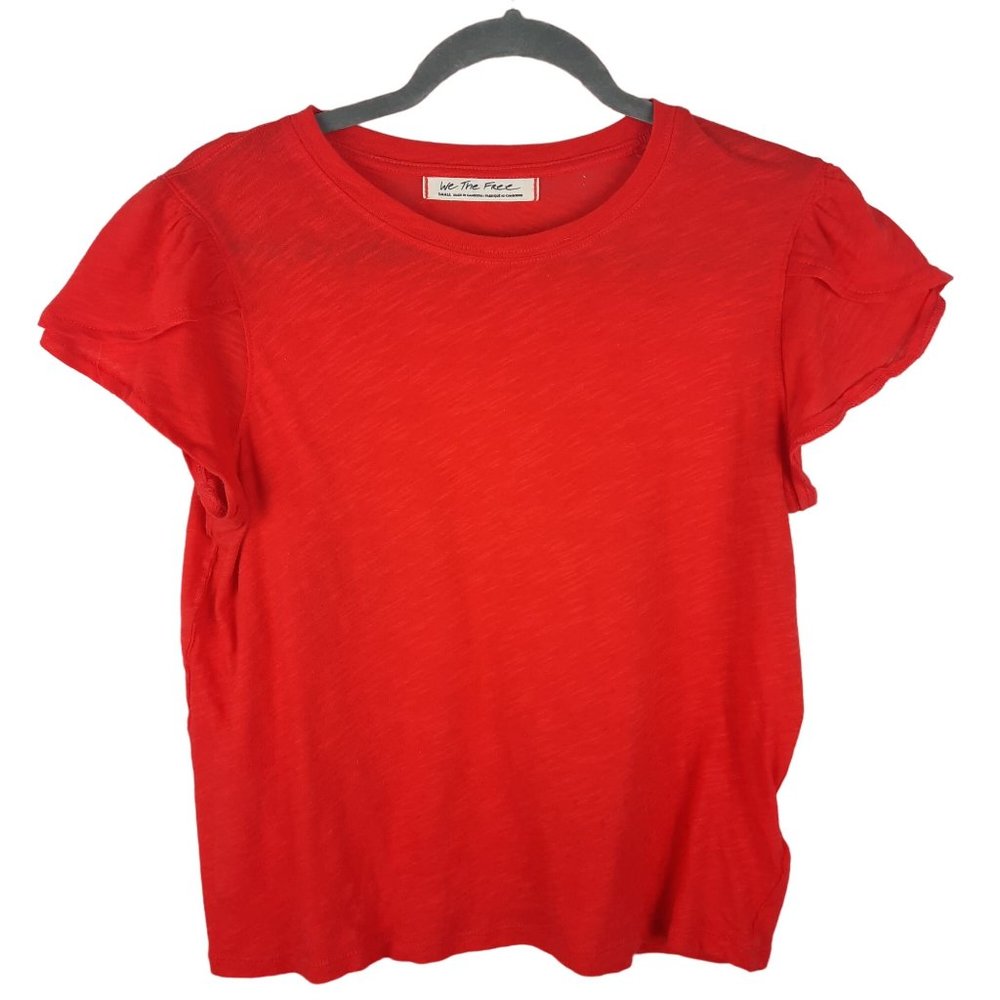 Free People We the Free Orange Short Sleeve Tee - Picture 2 of 11